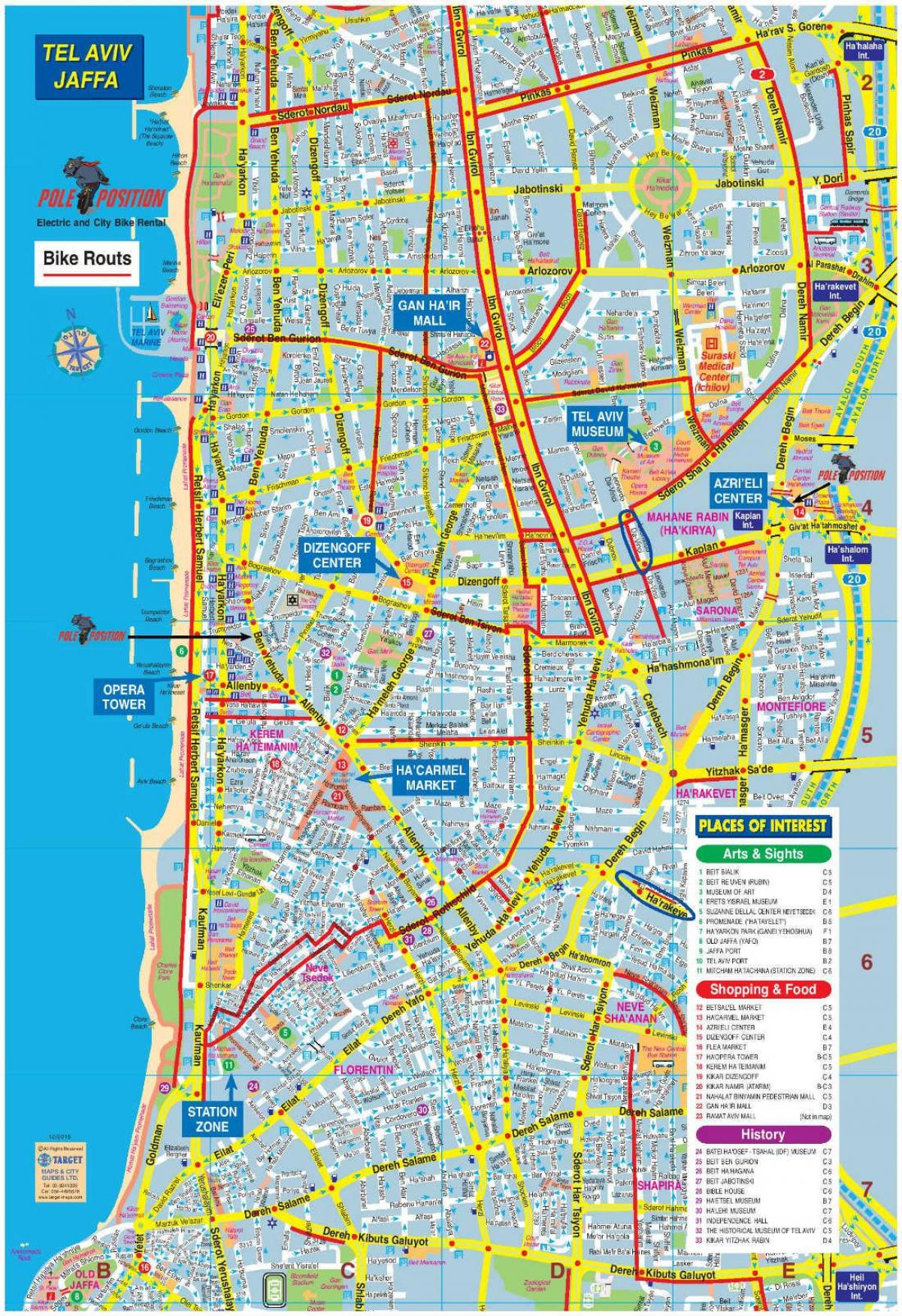 mapa Tel Aviv bike