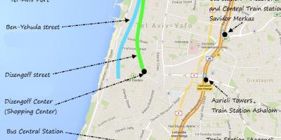 Mapa Tel Aviv garraio publikoa