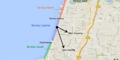 Mapa Tel Aviv gaueko